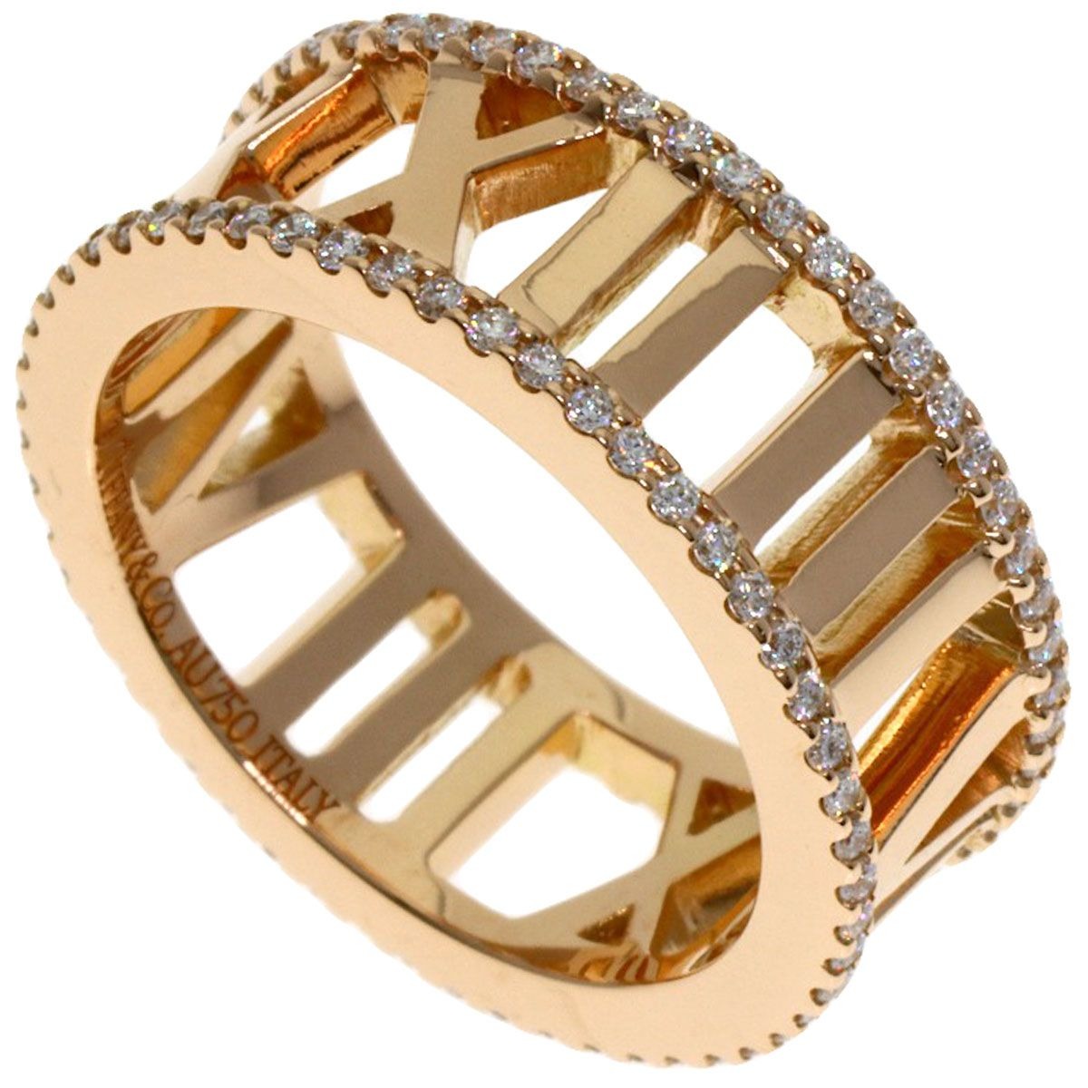 Tiffany & Co Atlas Open Diamond Ring 18K Pink Gold
