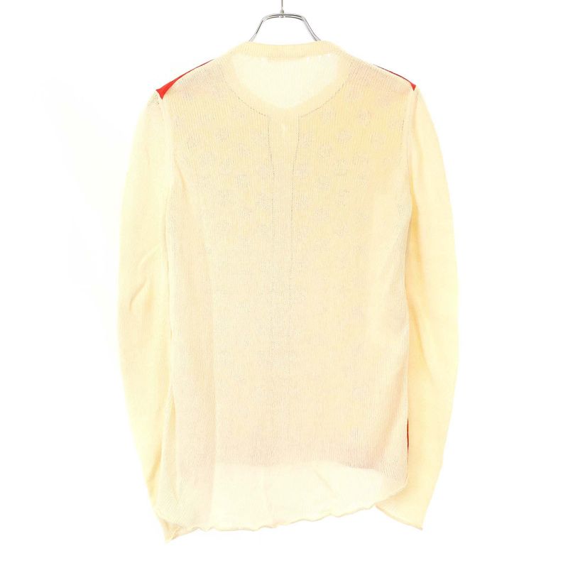 Celine Phoebe Period Silk Scarf Knit Cardigan 25p903409 Orange and Ivory XS