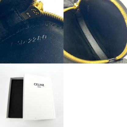 Celine Coin Case Triomphe 10d222bq3.38no PVC Leather Black Brown Gold Hardware