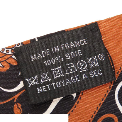 Hermes Twilly Brown White Black Silk Bandana Festival Des Amazones Scarf — view 8