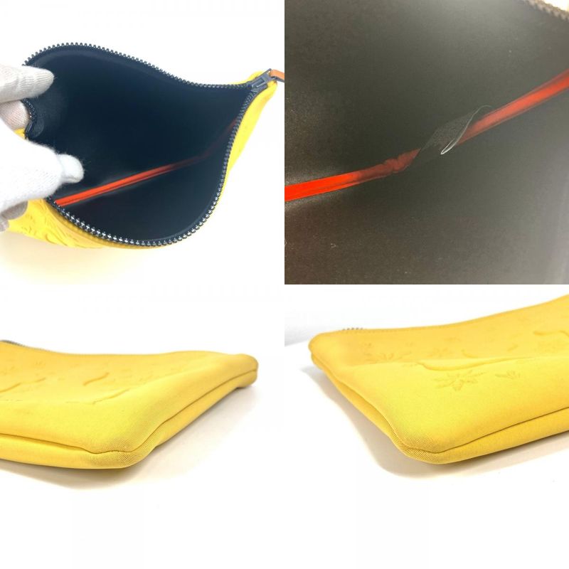 Hermes Pouch Neobain MM Leopard Polyamide Yellow