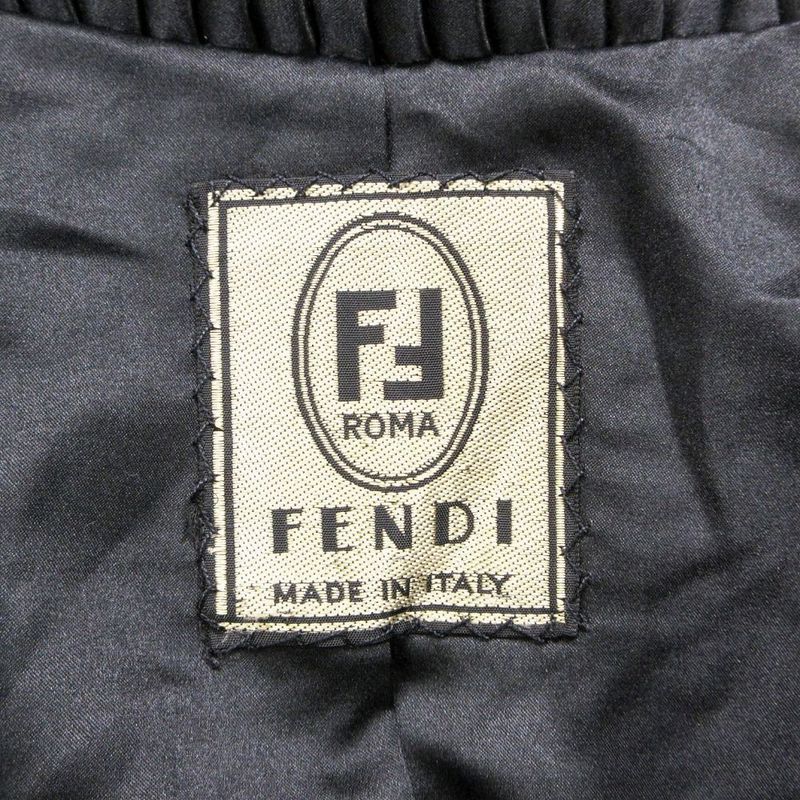 Vintage Fendi Fur Asymmetrical Long Cape Poncho Fur Coat Made in Italy Black Ur8