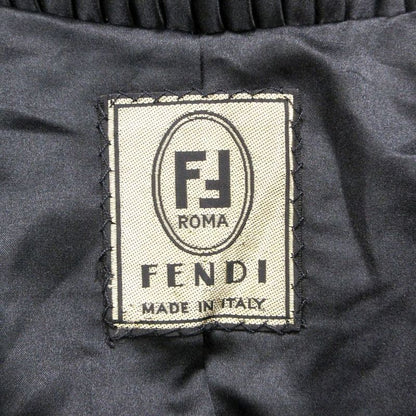 Vintage Fendi Fur Asymmetrical Long Cape Poncho Fur Coat Made in Italy Black Ur8
