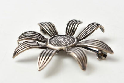 Saint Laurent Brooch Saint Laurent Pin Brooch Vintage Silver Flower Motif