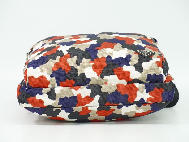 Authentic Prada Camouflage Pattern 2WAY Shoulder Bag Handbag Pochette Canvas
