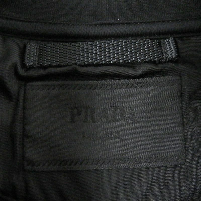 Prada 2022 Ujl096 Ferpa Double Material Switch Triangle Logo Sweatshirt Black