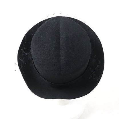 Christian DIOR 04dpn960g893 Logo Design With Tulle Lapin Felt Hat Black 57 Made