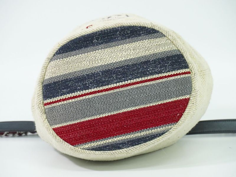 Authentic Chanel Deauville Coco Mark Chain Drawstring Shoulder Bag Pochette