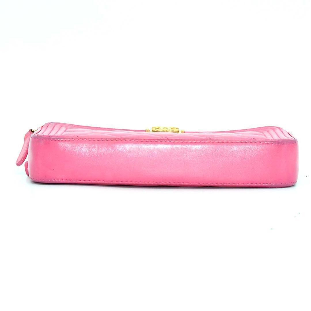 Chanel Boy Chain Wallet Quilted Pink — view 5
