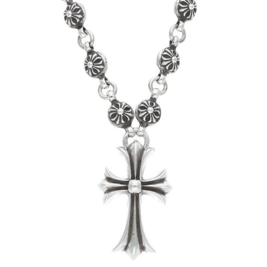 Chrome Hearts 1 Crsbl Chn Sml CH Crs Cross Ball Chain Small CH Silver Necklace
