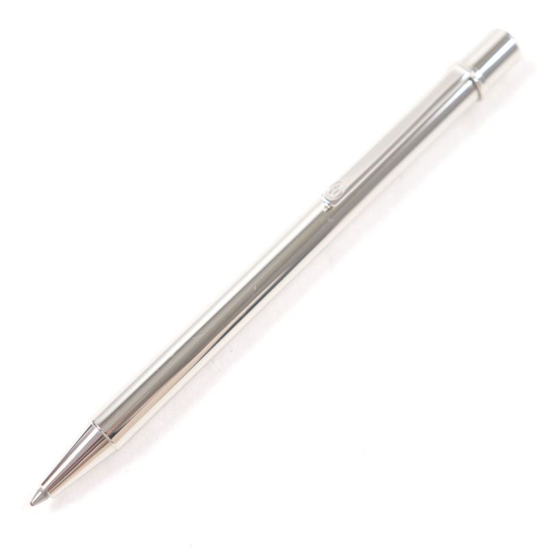 Cartier Must De Cartier Ballpoint Pen With Logo Engraving Twist Closure Silver