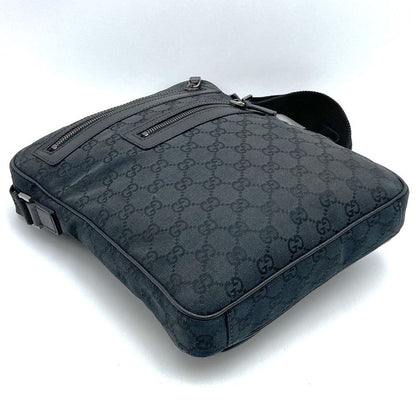 Gucci 92551 Shoulder Bag GG Canvas Black Ladies Men Fashion Vintage Gift