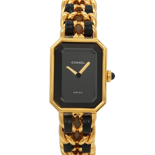 Chanel Premiere S Vintage Watch Black Gold Quartz
