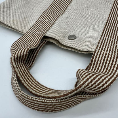 Hermes New Fourre Tout Tote Handbag Beige Brown Canvas Women Men Fashion