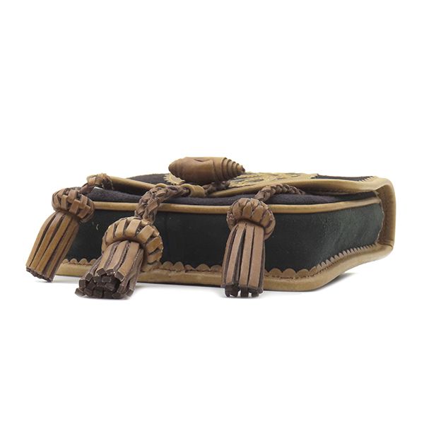 Loewe Waist Bag Belt Bag Suede Black and Brown Gold Hardware Body Bag Pouch