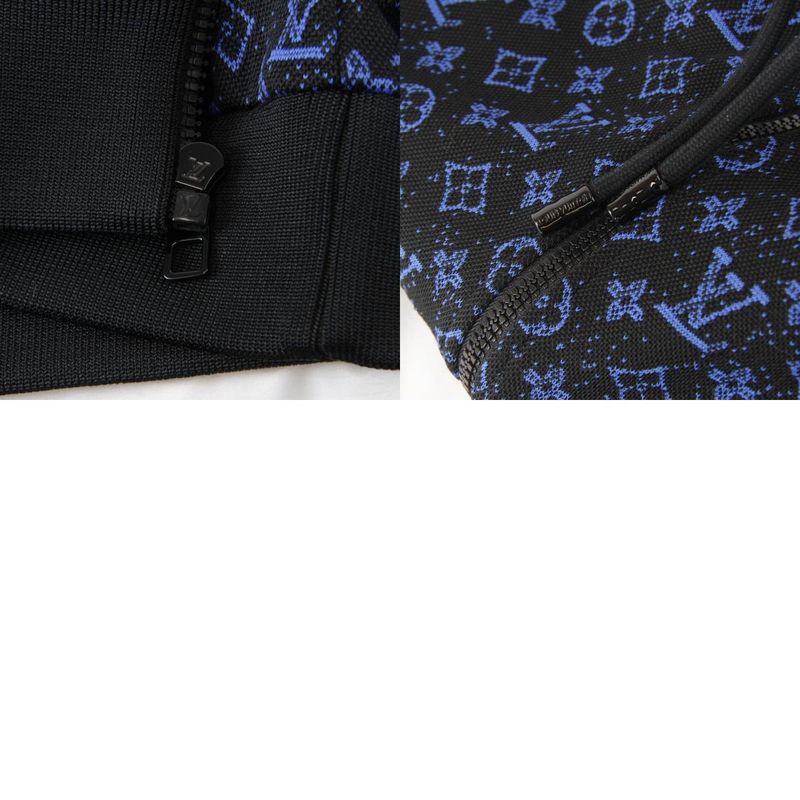 Louis Vuitton Zip-through Hoodie Blouson Polyester/nylon/cotton Men's Blue