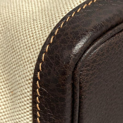 Hermes Garden Party TPM Ivory And Dark Brown Leather