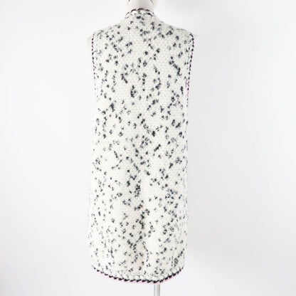 CHANEL 2021 21A P71038 Cashmere Blend Runway Wear Long Length Knit Vest Ecru