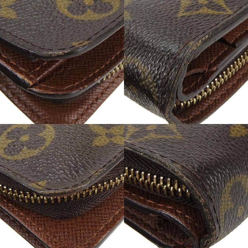Louis Vuitton Bifold Wallet Compact Zip M61667 Monogram Canvas Brown Goldhardwar