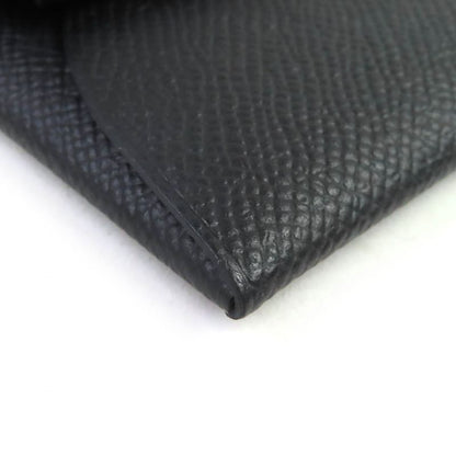 Hermes Bastia Vaux Epson Coin Case Black With W Engraved Box Made In France