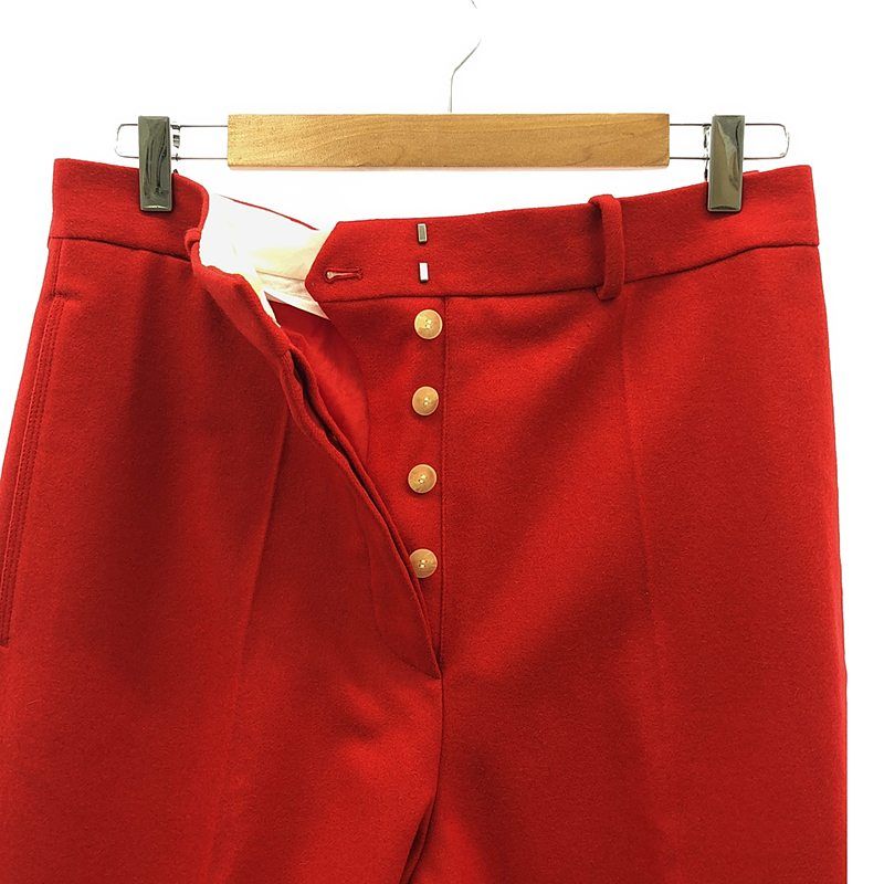 Celine - Phoebe Merino Wool Wide Pants - 40 - Red - Women's