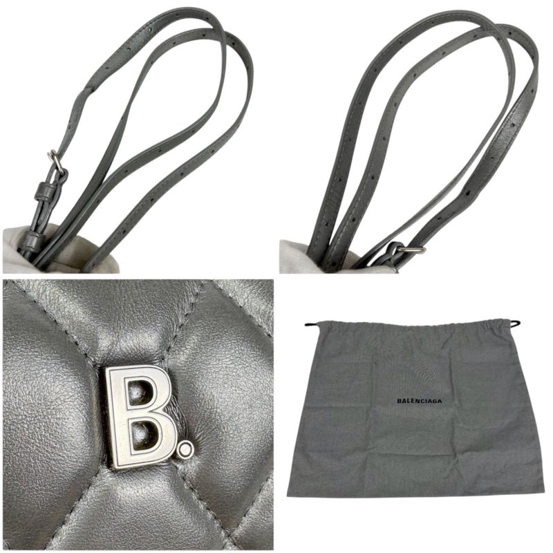 Balenciaga Touch Camera Mini Shoulder Bag Silver SV Pochette Quilted