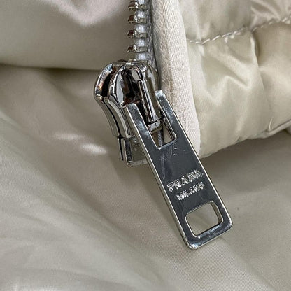 Prada Blouson Size 42 M Women's 291511 Ivory Cotton / Long Sleeve / Zip Up /