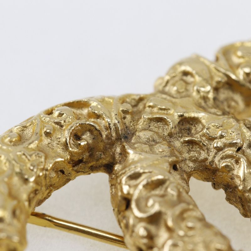 Chanel Coco Mark Lava/fringe Gold Plated 93A Ladies 28g Brooch