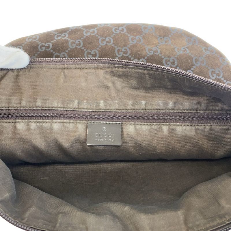Gucci Brown GG Canvas/suede 001 1206 Shoulder Bag Women 504743