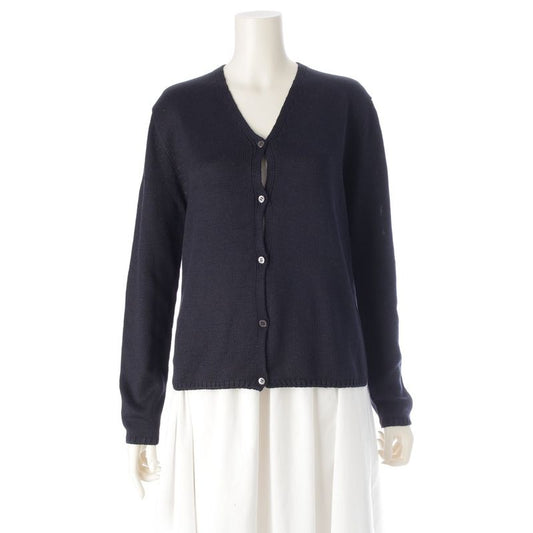 Prada 100% Silk Long Sleeve Cardigan Top Navy 44