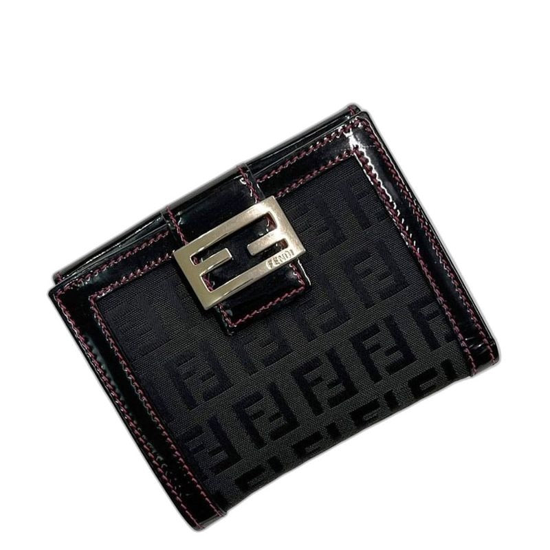 Fendi Bifold Wallet Black Pink Zucchino