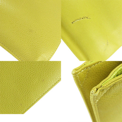 Chanel Big CC Logo Tote Bag Yellow Gold Caviar Leather Vintage — view 6