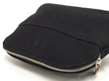 Hermes Bolide Pouch 20 Handbag Canvas Black