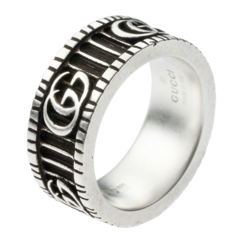 Gucci Ring Double G Silver Black