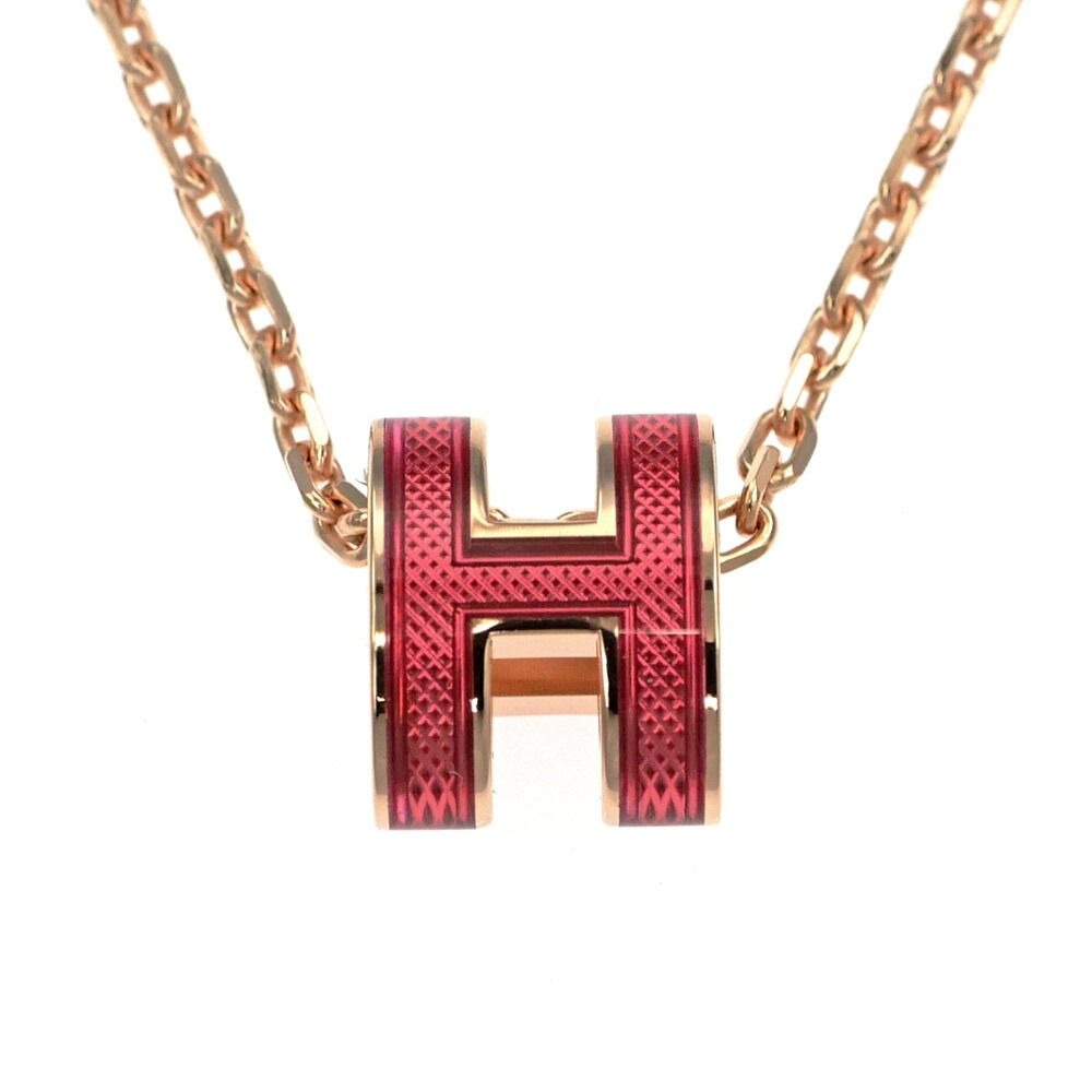 Hermes Necklace Pop Ash Mini Splash Pendant H Rose Azalea