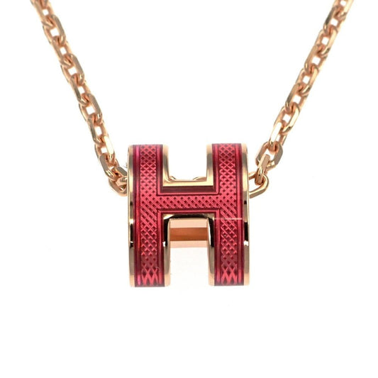 Hermes Necklace Pop Ash Mini Splash Pendant H Rose Azalea