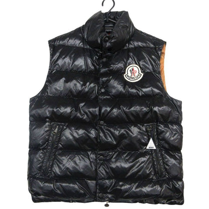 Moncler Down Vest Sleeveless Jacket Nylon Big Logo Patch Tibet Gilet 2 M Black