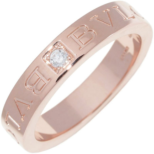 Bulgari Ring 18K Pink Gold Diamond 1p(004ct) Bzero1 Ring Bulgari Double Logo