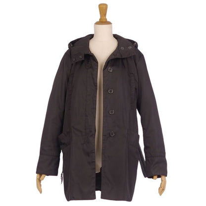 Prada Coat Hooded Cotton Nylon None Outerwear Rede