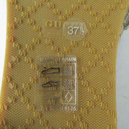 Gucci 466902 GG Canvas Leather Espadrilles Slip-ons Light Beige 37.5 With Box