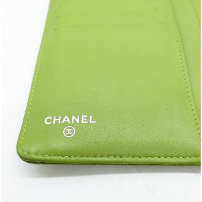 CHANEL CC Classic Patent Wallet Lime Green Purse Bag