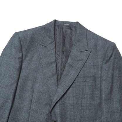 Gucci Suit Size 7-46 R Check Bleather Tailored Single Jacket 2B Tapered