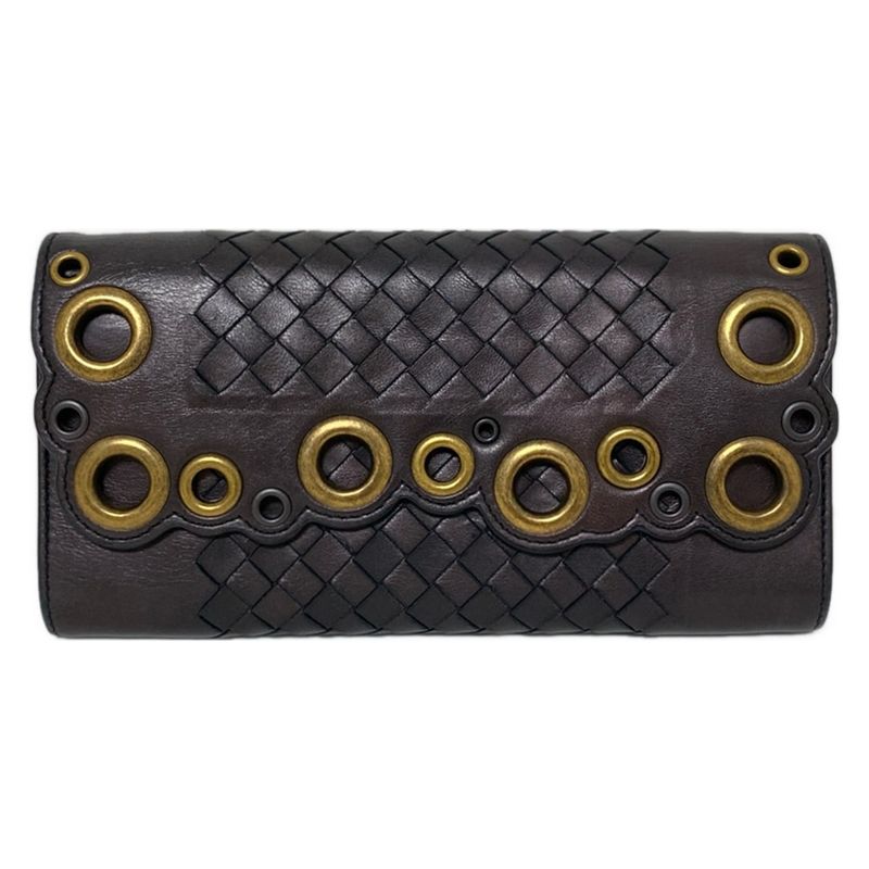 Bottega Veneta Intrecciato Dark Brown Dove Leather Long Wallet