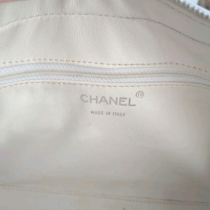 CHANEL CC Wild Stitch Vintage Quilted Bowler Hand Bag Tote Lambskin