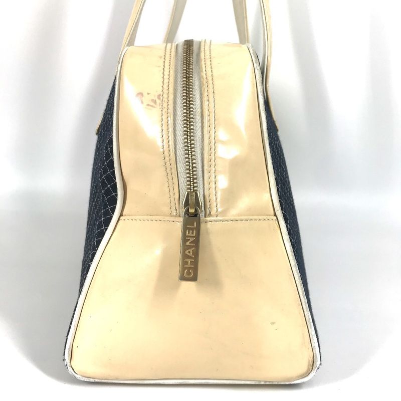 Chanel Shoulder Bag CC Coco Mark Logo Quilted Matelasse Canvas Navy