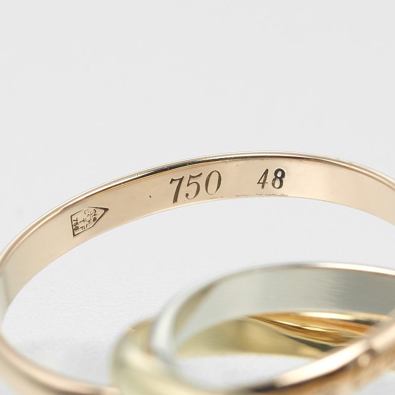 Cartier Trinity XS 1.9mm (0.07in) Band 18K Gold (yg×pg×wg) No 8 Ladies 3.5g Ring