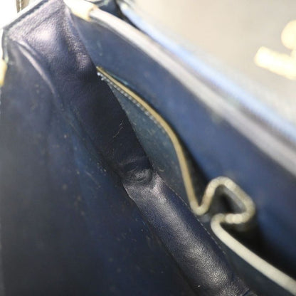 Celine Carriage Motif Shoulder Bag Enamel Navy 31ka940