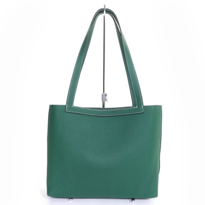 Hermes Cabas Serie 31 Taurillon Clemence Vert Moyen Tote Bag W Engraved Storage
