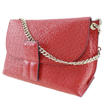 Loewe Avenue Repeat Anagram Chain Shoulder Calf Red Ladies Shoulder Bag