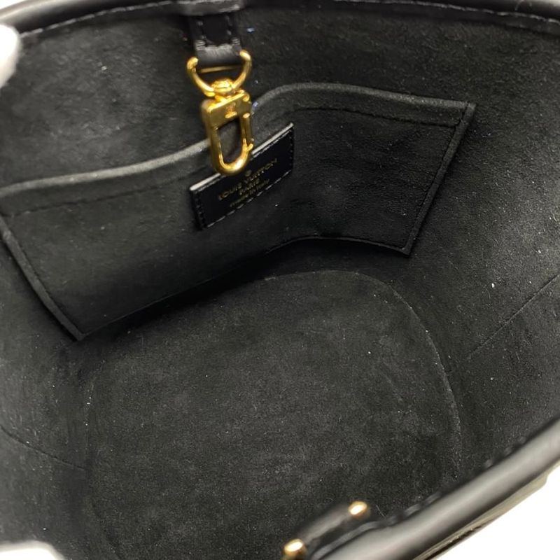 Louis Vuitton Handbag Shoulder Bag Petit Baquet M59961 Raffia Leather Noir